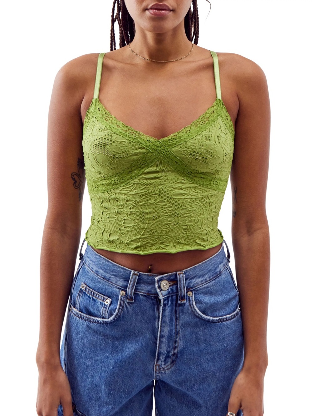 Urban Outfitters BDG Lime Green Lace Cami